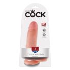 King Cock 7 dildo here golyókkal 18 cm - könnyű