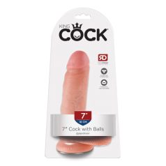 King Cock 7 dildo here golyókkal 18 cm - könnyű