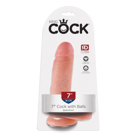 King Cock 7 dildo here golyókkal 18 cm - könnyű