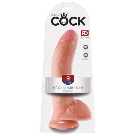 King Cock 9 dildo here golyókkal 23 cm - Könnyű