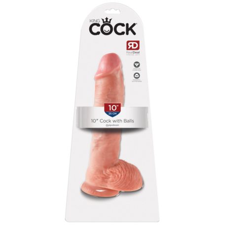 King Cock 10 dildo here golyókkal 25,5 cm - Könnyű