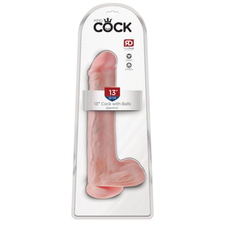 King Cock 13 dildo here golyókkal 33 cm - könnyű