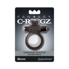   Fantasy C-Ringz Vibrating Silicone Super Ring - Black Vibrációs farokgyűrű