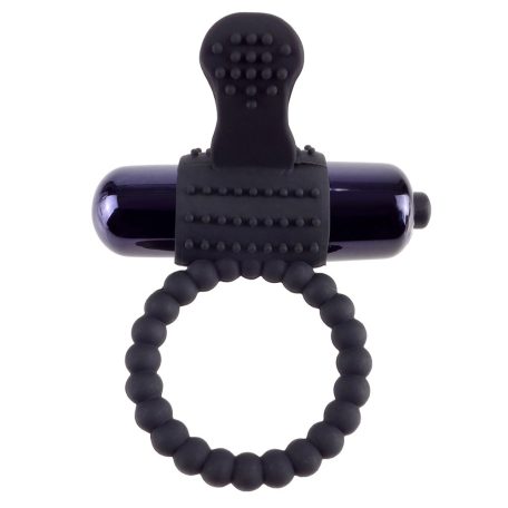 Fantasy C-Ringz Vibrating Silicone Super Ring - Black Vibrációs farokgyűrű