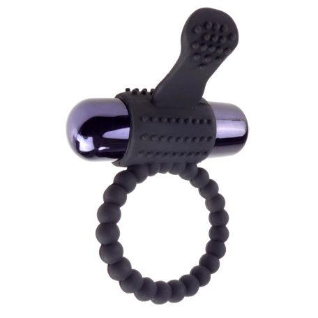Fantasy C-Ringz Vibrating Silicone Super Ring - Black Vibrációs farokgyűrű