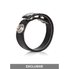 CalExotics Leather 3-Snap Ring Bőr farokgyűrű Fekete
