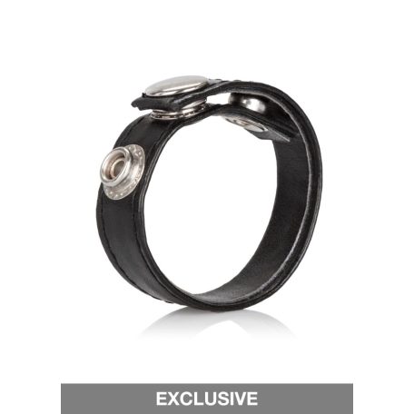 CalExotics Leather 3-Snap Ring Bőr farokgyűrű Fekete