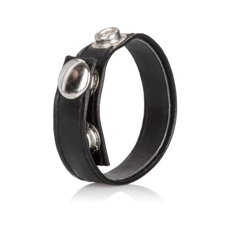 CalExotics Leather 3-Snap Ring Bőr farokgyűrű Fekete