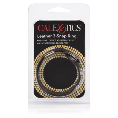CalExotics Leather 3-Snap Ring Bőr farokgyűrű Fekete
