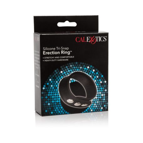 CalExotics Silicone tri-snap erekciós gyűrű Fekete