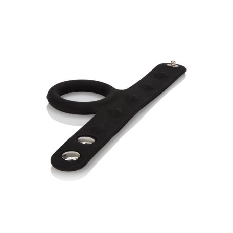 CalExotics Tri-Snap Scrotum Support Ring herezacskó tartógyűrű Nagy Fekete