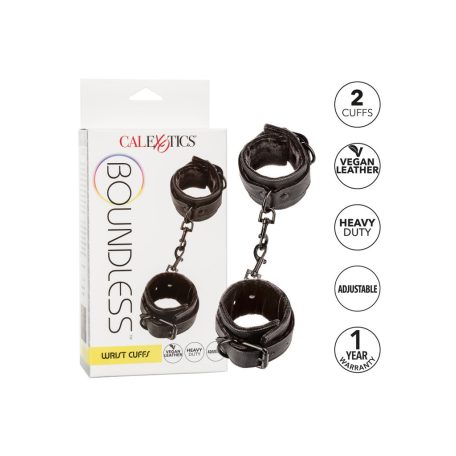 CalExotics Boundless Wrist Cuffs Bőr Csukló bilincs Fekete