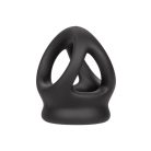 CalExotics Alpha Liquid Silicone Dual Cage & Ring BLACK farokgyűrű