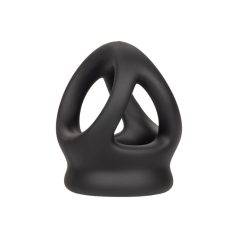   CalExotics Alpha Liquid Silicone Dual Cage & Ring BLACK farokgyűrű