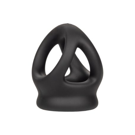 CalExotics Alpha Liquid Silicone Dual Cage & Ring BLACK farokgyűrű