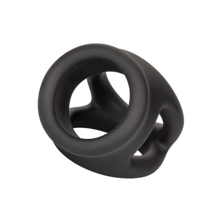 CalExotics Alpha Liquid Silicone Dual Cage & Ring BLACK farokgyűrű