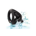 CalExotics Alpha Liquid Silicone Dual Cage & Ring BLACK farokgyűrű