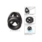 CalExotics Alpha Liquid Silicone Dual Cage & Ring BLACK farokgyűrű