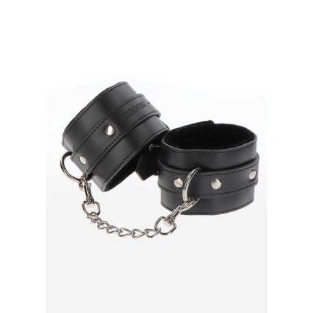 Taboom Bondage Essentials Wrist Cuffs Vegan Bőr csukló bilincs Fekete