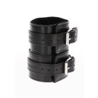 Taboom Bondage Essentials Wrist Cuffs Vegan Bőr csukló bilincs Fekete