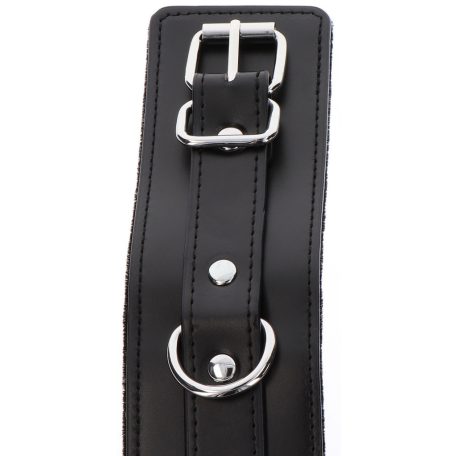 Taboom Bondage Essentials Wrist Cuffs Vegan Bőr csukló bilincs Fekete