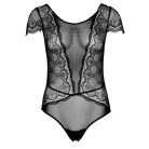 Floral Lace and Mesh Teddy Black S/M