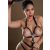 Daring Intimates Naughty Whispers Wetlook Bodysuit Open Cup BLACK S/M