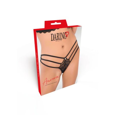 Lace string with straps Black L/XL