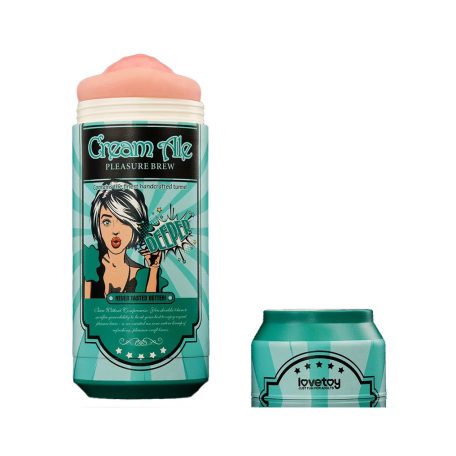 LoveToy - Pleasure Brew Cream Ale Mouth Masturbator - Green & Nude