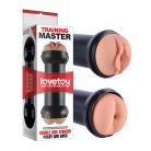 LoveToy - Training Master Double Side Stroker - Pussy + Anus - Nude