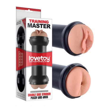 LoveToy - Training Master Double Side Stroker - Pussy + Anus - Nude