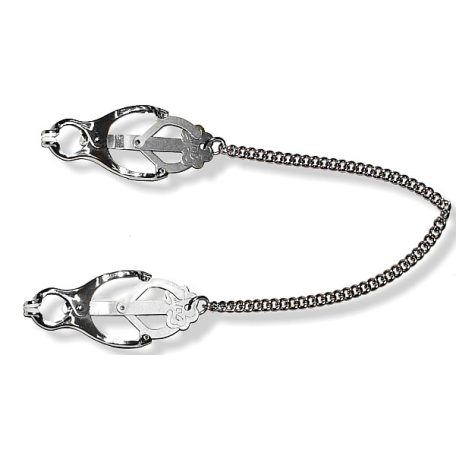 Mellbimbó csipesz lánccal Ezüst