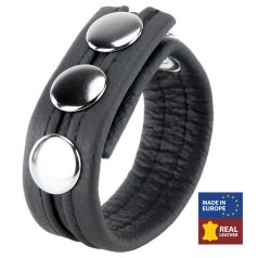 Bőr Farokgyűrű 3 Patentos  Fekete
