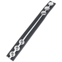 Leather Cockring 3 Pressures Black-White