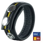 Bőr Farokgyűrű 3 patentos  Fekete-Sárga