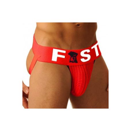 Fist Logo Red Jockstrap (Size: M)