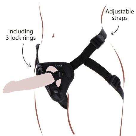 Strap-On Get Real Dildo harness  -fekete