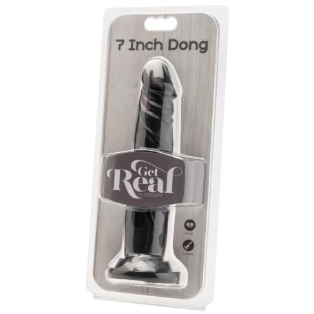 7 hüvelykes fekete dildó - Get Real Black Dildo 18 x 3.8cm