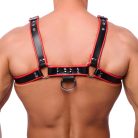Premium Black-Red Leather Harness  S/M